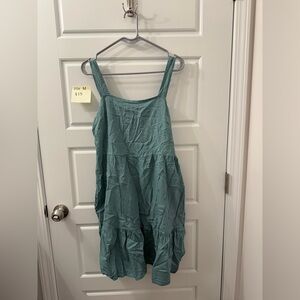 Linen Teal Sleeveless Dress